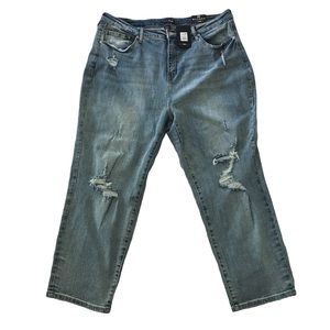 Fashion Nova Women's 3X TOBI High Rise Mom Jeans Distressed Denim Medium…